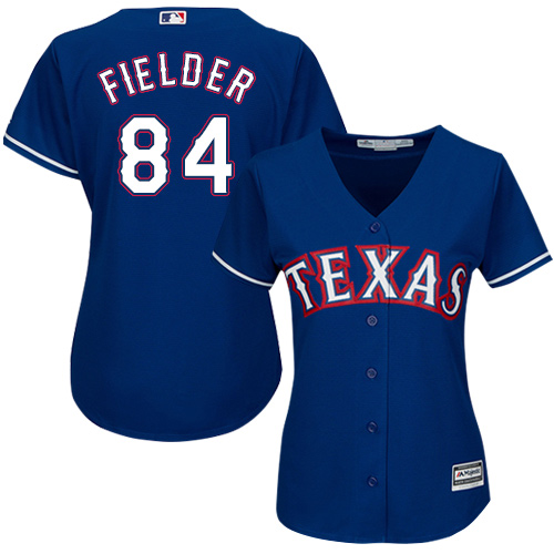 Rangers #84 Prince Fielder Blue Alternate Women's Stitched MLB Jersey - Click Image to Close